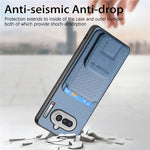 Til Nothing Phone (4a) Etui Kortholder Kulfibertekstur Læderbelagt TPU Telefoncover