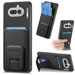 Til Nothing Phone (4a) Etui Kortholder Kulfibertekstur Læderbelagt TPU Telefoncover