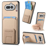 Til Nothing Phone (4a) Etui Kortholder Kulfibertekstur Læderbelagt TPU Telefoncover