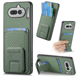 Til Nothing Phone (4a) Etui Kortholder Kulfibertekstur Læderbelagt TPU Telefoncover