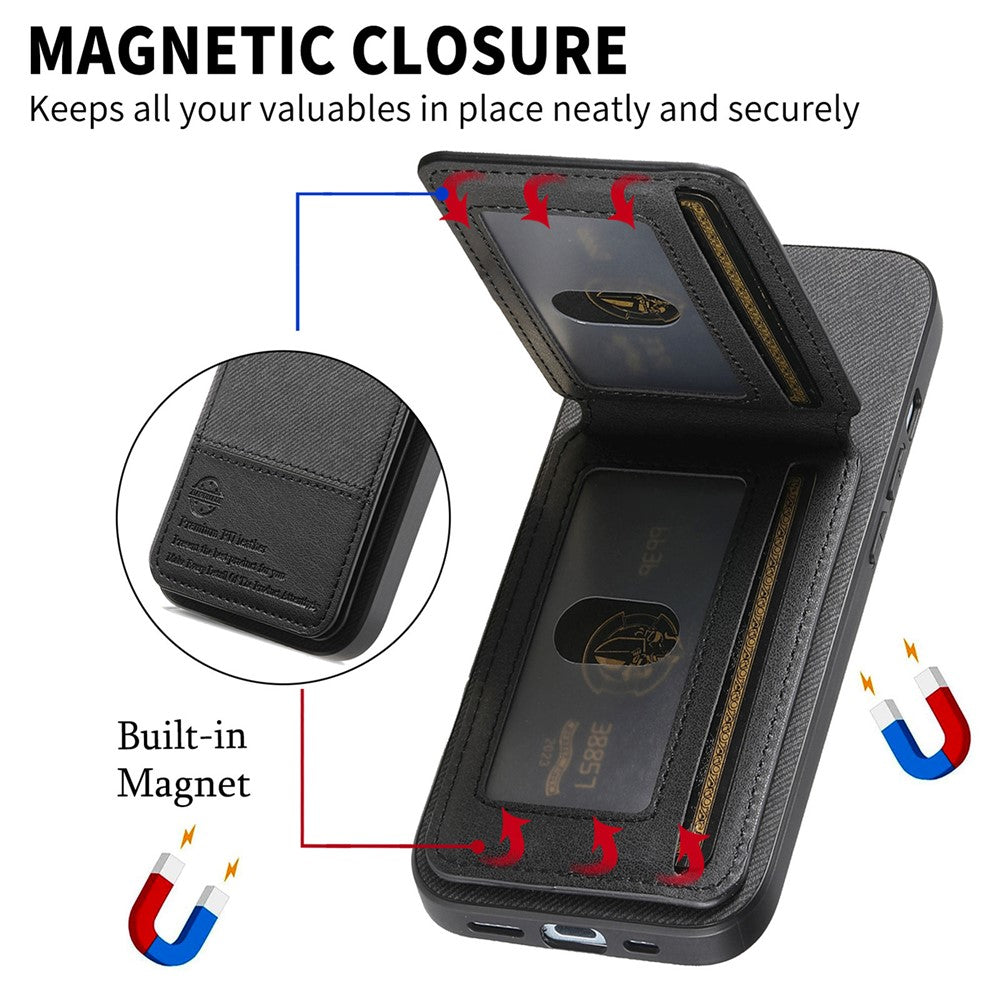 For Nothing Phone (4a) Case Cloth Texture Leather + PC + TPU Cover with RFID Blocking Card Holder