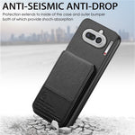 For Nothing Phone (4a) Case Cloth Texture Leather + PC + TPU Cover with RFID Blocking Card Holder