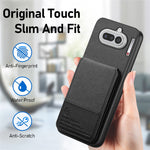 For Nothing Phone (4a) Case Cloth Texture Leather + PC + TPU Cover with RFID Blocking Card Holder