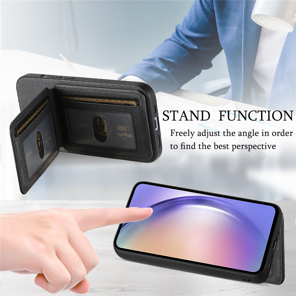 For Nothing Phone (4a) Case Cloth Texture Leather + PC + TPU Cover with RFID Blocking Card Holder