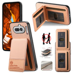 For Nothing Phone (4a) Case Cloth Texture Leather + PC + TPU Cover with RFID Blocking Card Holder