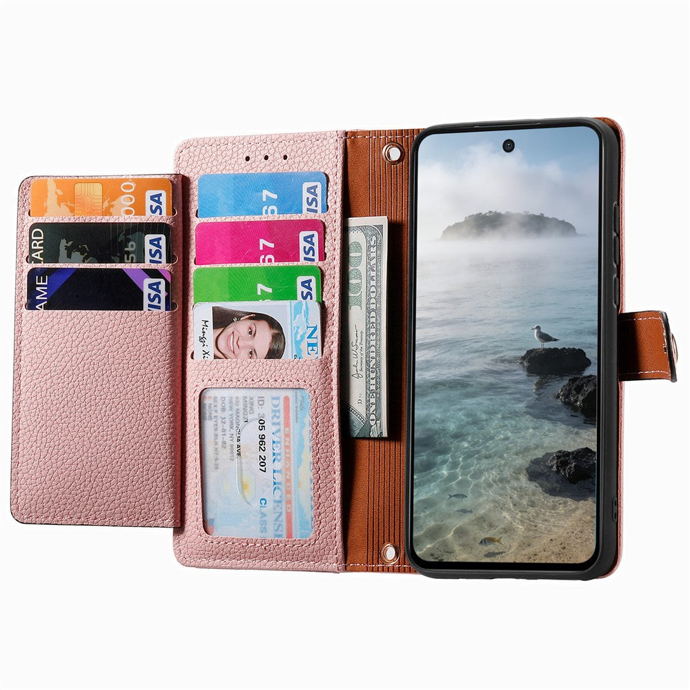 For Xiaomi Redmi 15a 5G Case RFID Blocking Zipper Pocket Leather Wallet Phone Cover with Strap