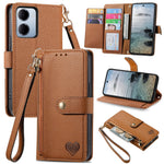 For Xiaomi Redmi 15a 5G Case RFID Blocking Zipper Pocket Leather Wallet Phone Cover with Strap