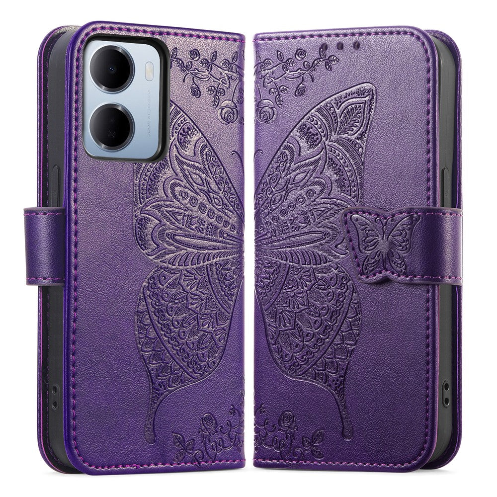 For Xiaomi Redmi 15a 5G Case with Strap Butterfly Pattern PU Leather Wallet Phone Cover