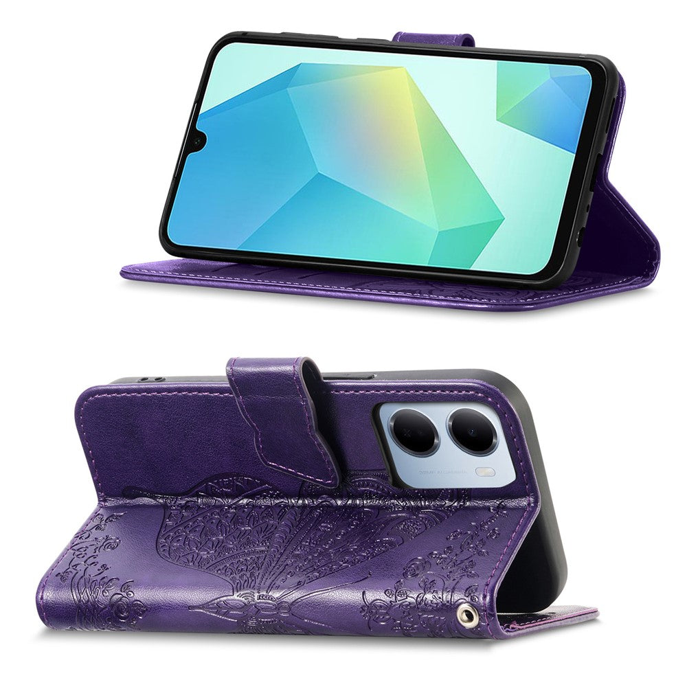For Xiaomi Redmi 15a 5G Case with Strap Butterfly Pattern PU Leather Wallet Phone Cover