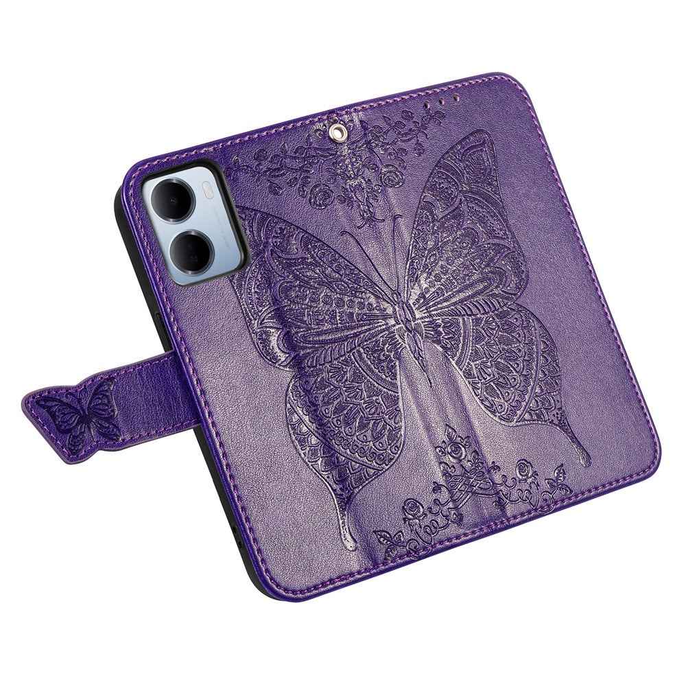 For Xiaomi Redmi 15a 5G Case with Strap Butterfly Pattern PU Leather Wallet Phone Cover