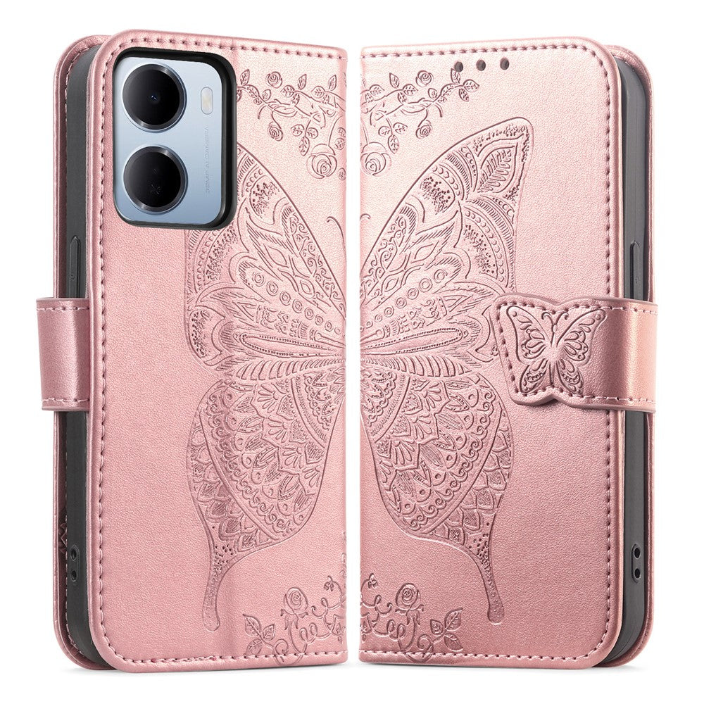 For Xiaomi Redmi 15a 5G Case with Strap Butterfly Pattern PU Leather Wallet Phone Cover