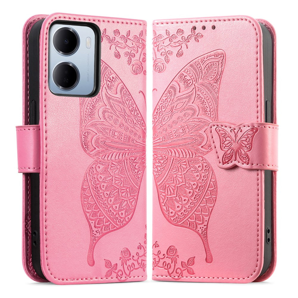 For Xiaomi Redmi 15a 5G Case with Strap Butterfly Pattern PU Leather Wallet Phone Cover