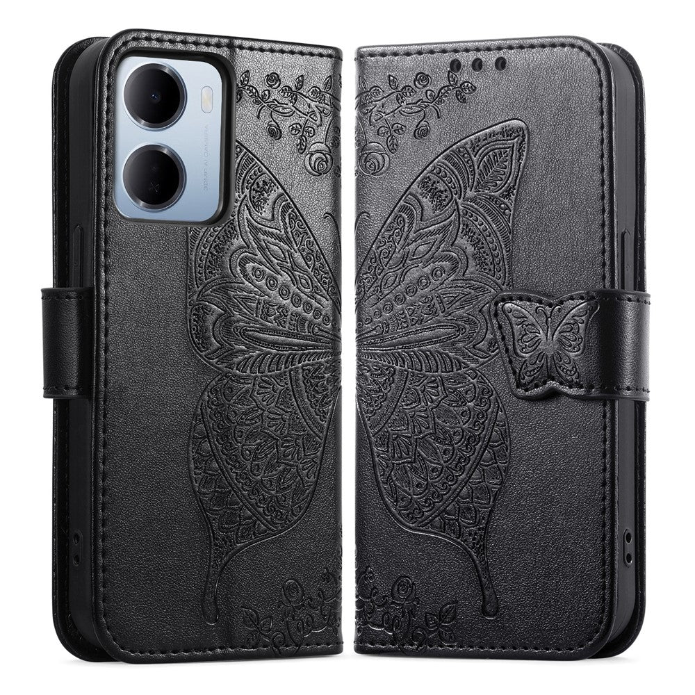 For Xiaomi Redmi 15a 5G Case with Strap Butterfly Pattern PU Leather Wallet Phone Cover
