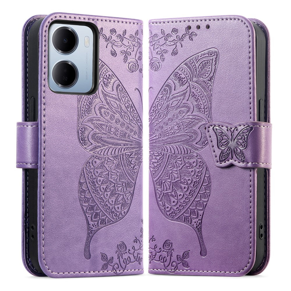For Xiaomi Redmi 15a 5G Case with Strap Butterfly Pattern PU Leather Wallet Phone Cover