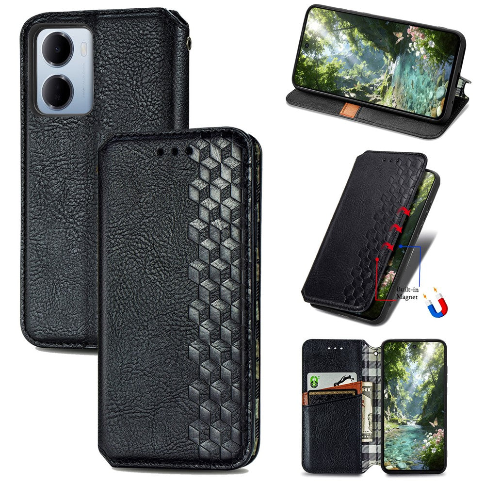For Xiaomi Redmi 15a 5G Case Rhombus Imprint PU Leather Wallet Phone Cover