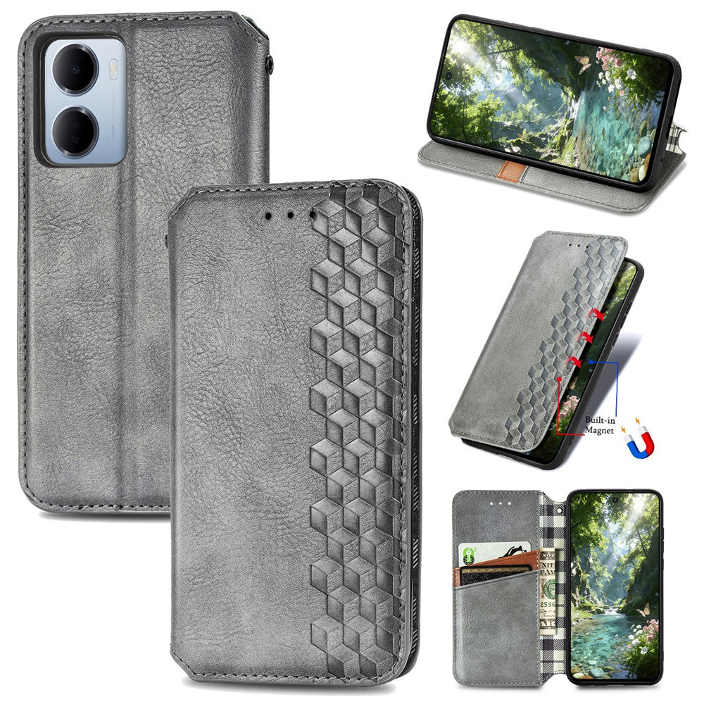 For Xiaomi Redmi 15a 5G Case Rhombus Imprint PU Leather Wallet Phone Cover