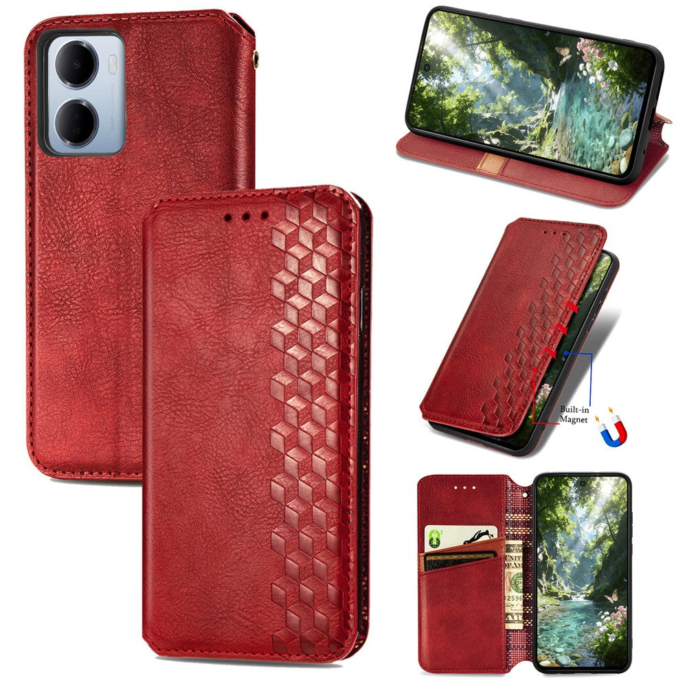 For Xiaomi Redmi 15a 5G Case Rhombus Imprint PU Leather Wallet Phone Cover