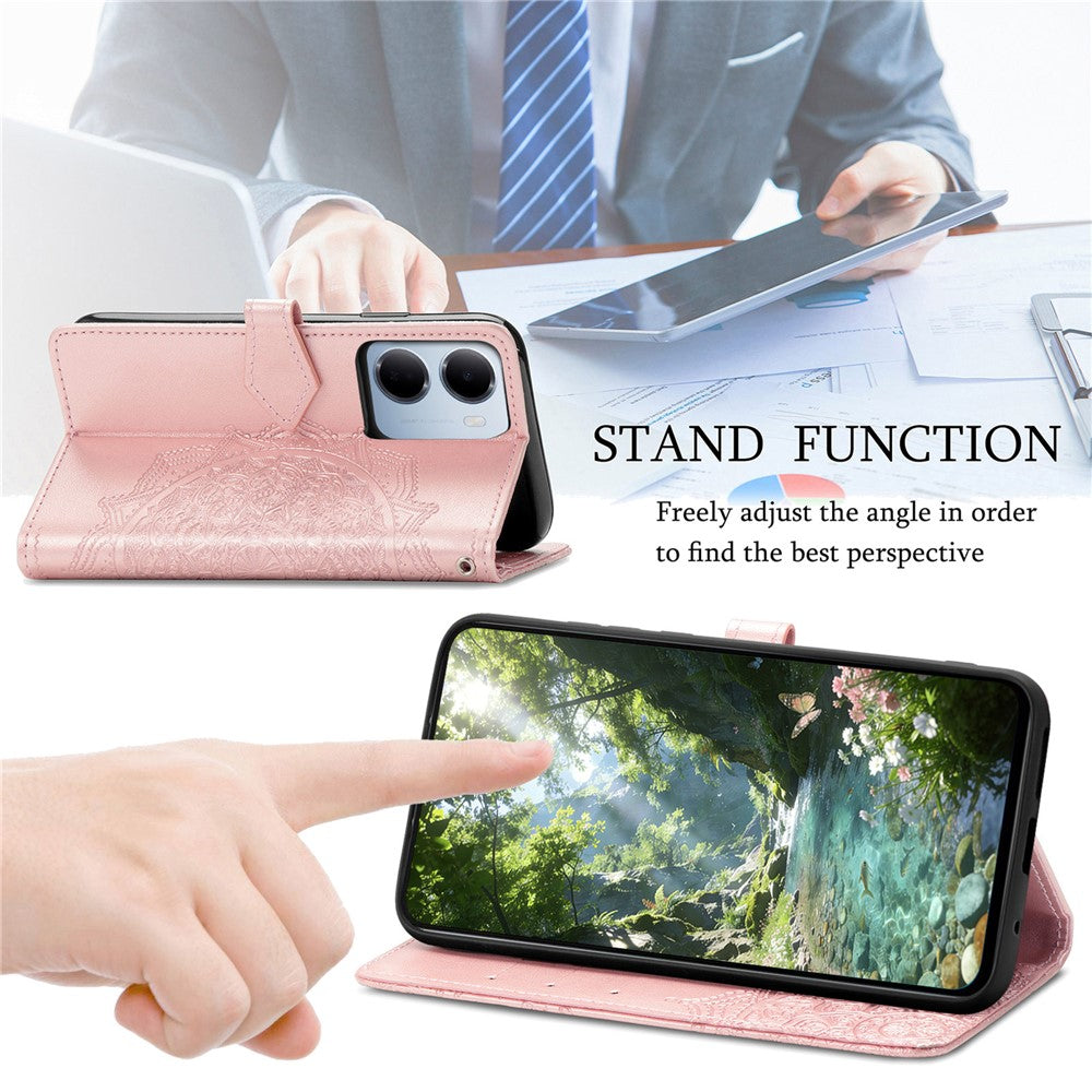 For Xiaomi Redmi 15a 5G Wallet Case Mandala Flower Leather Phone Cover Stand
