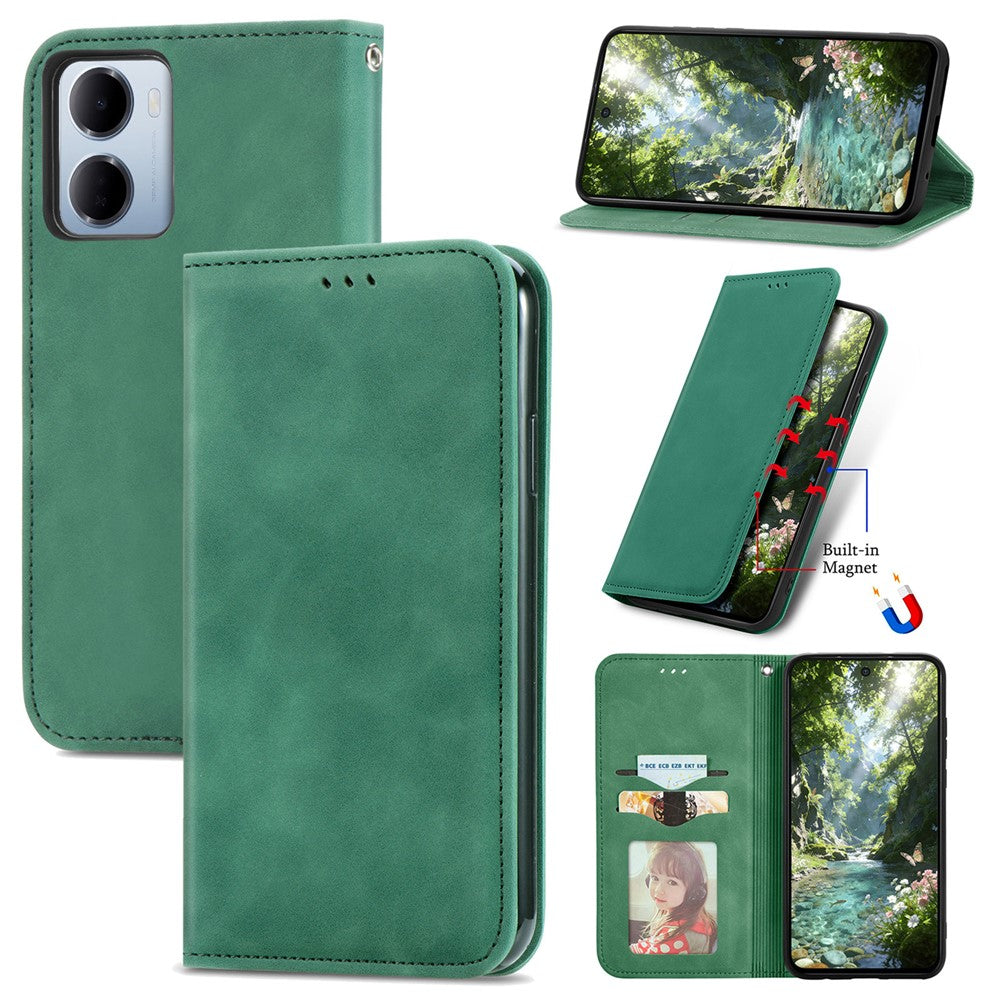 For Xiaomi Redmi 15a 5G Leather Case with Card Holder Magnetic Absorption Phone Cover