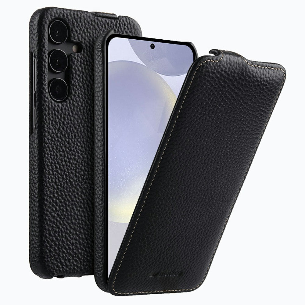 MELKCO til Samsung Galaxy S26+ Magnetisk etui Lodret flip ægte okselæder + PC-telefoncover