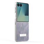 Til Samsung Galaxy Z Flip7 5G-cover Elektroplettering Bølgetekstur Læder + PC Sammenklappelig telefoncover