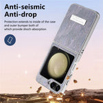 Til Samsung Galaxy Z Flip5 5G Cover Galvaniseret Bølge Tekstur Læder + PC Sammenklappeligt Telefoncover