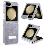 For Samsung Galaxy Z Flip7 FE 5G / Z Flip6 5G Case Electroplating Wave Texture Leather + PC Folding Phone Cover