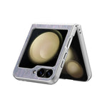For Samsung Galaxy Z Flip7 FE 5G / Z Flip6 5G Case Electroplating Wave Texture Leather + PC Folding Phone Cover