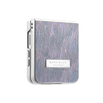 For Samsung Galaxy Z Flip7 FE 5G / Z Flip6 5G Case Electroplating Wave Texture Leather + PC Folding Phone Cover
