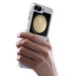 For Samsung Galaxy Z Flip7 FE 5G / Z Flip6 5G Case Electroplating Wave Texture Leather + PC Folding Phone Cover