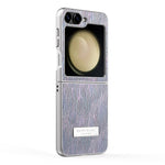 For Samsung Galaxy Z Flip7 FE 5G / Z Flip6 5G Case Electroplating Wave Texture Leather + PC Folding Phone Cover