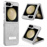 For Samsung Galaxy Z Flip7 FE 5G / Z Flip6 5G Case Electroplating Wave Texture Leather + PC Folding Phone Cover