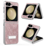 For Samsung Galaxy Z Flip7 FE 5G / Z Flip6 5G Case Electroplating Wave Texture Leather + PC Folding Phone Cover