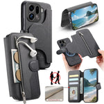 For Oppo Find X9 Pro 5G Magnetic Case RFID Blocking Detachable Wallet Stand Cloth Texture Leather Phone Cover