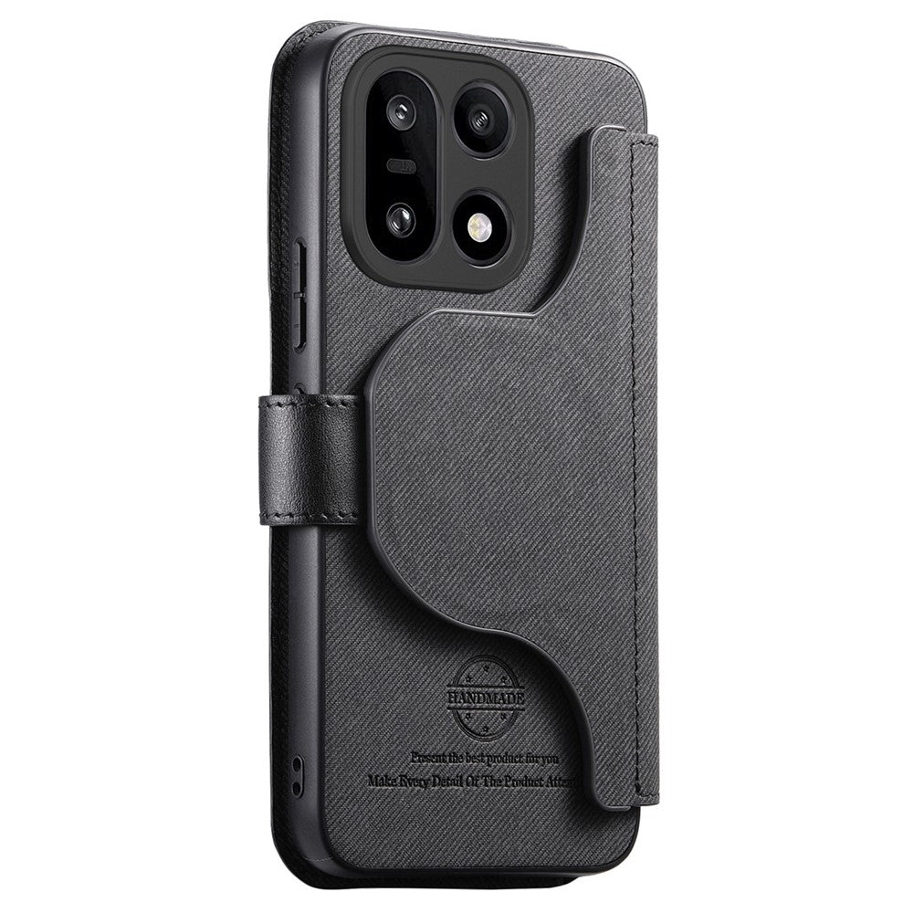 OnePlus 15 5G Magnetiskt Skal RFID-blockerande Avtagbart Plånboksställ Tygtextur Läder mobilskal