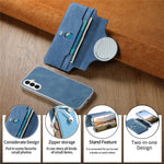 Til Samsung Galaxy A37 5G Læderetui Kryds Tekstur Aftagelig Magnetisk Telefon Cover Pung Stand