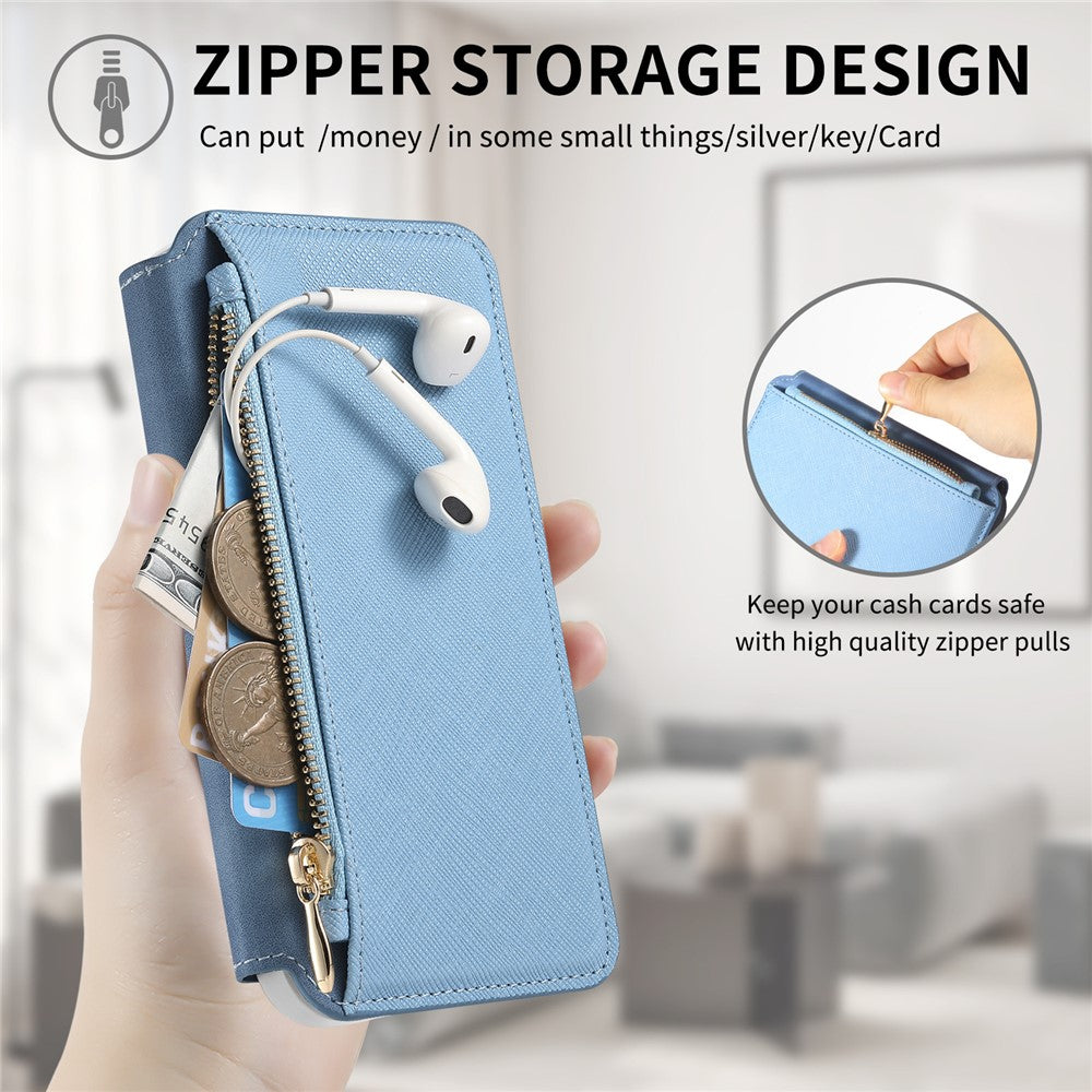 Til Samsung Galaxy A37 5G Læderetui Kryds Tekstur Aftagelig Magnetisk Telefon Cover Pung Stand