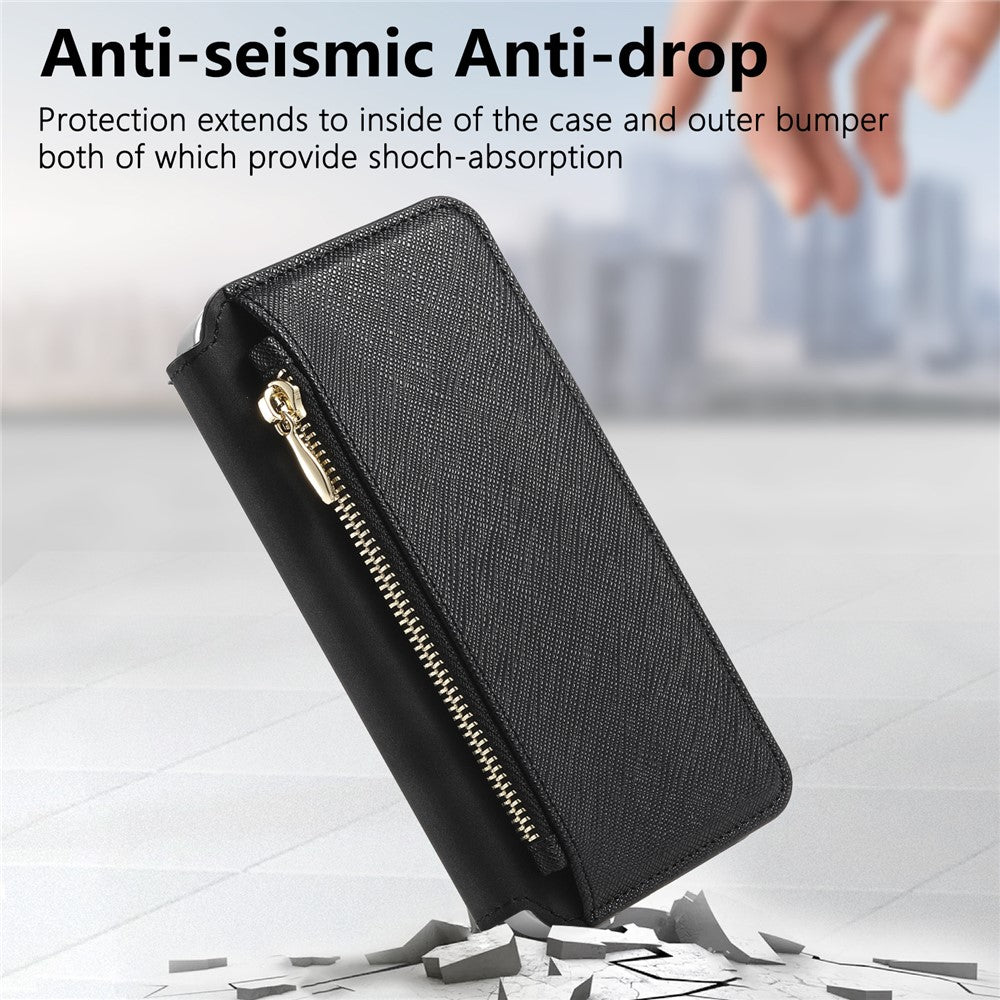 For Samsung Galaxy A27 5G Leather Case Cross Texture Detachable Magnetic Phone Cover Wallet Stand