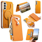 For Samsung Galaxy A27 5G Leather Case Cross Texture Detachable Magnetic Phone Cover Wallet Stand
