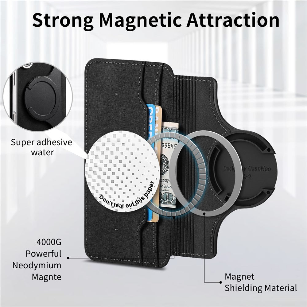 Til Samsung Galaxy A08 5G / A08 4G / A07 4G Lædercover, Krydsstruktur, Aftageligt Magnetisk Telefoncover, Pungstativ
