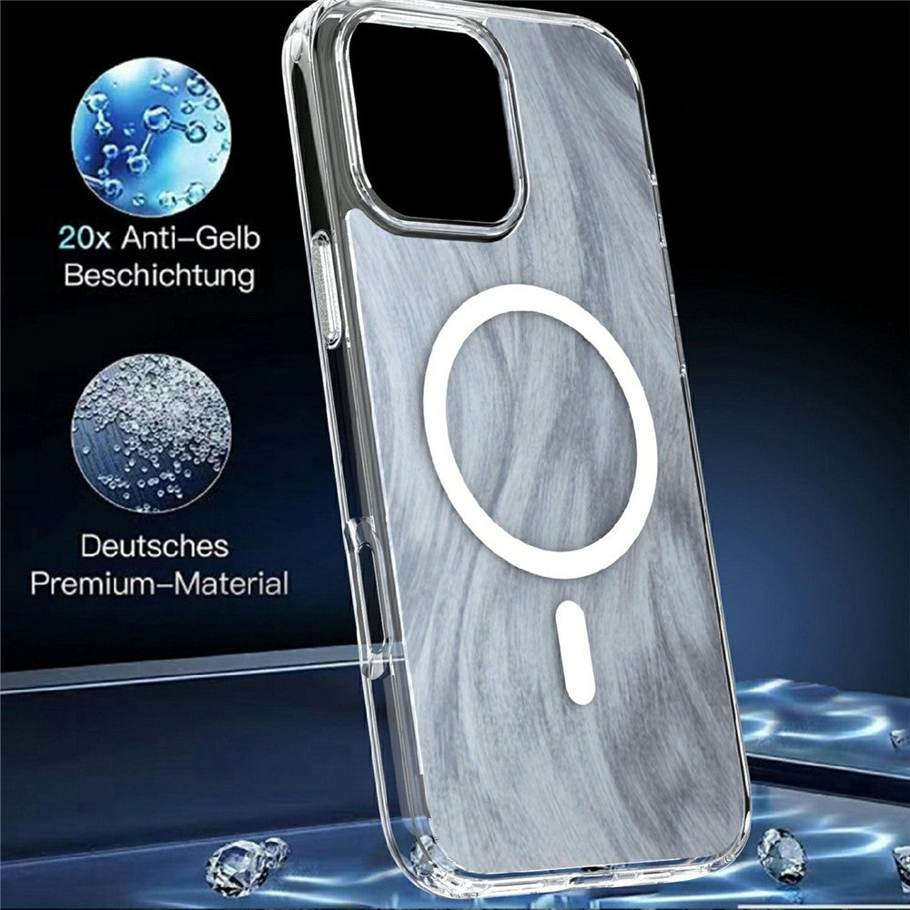 For iPhone 16 Pro Max Magnetic Case Foxtail Pattern TPU + Acrylic Shockproof Phone Cover