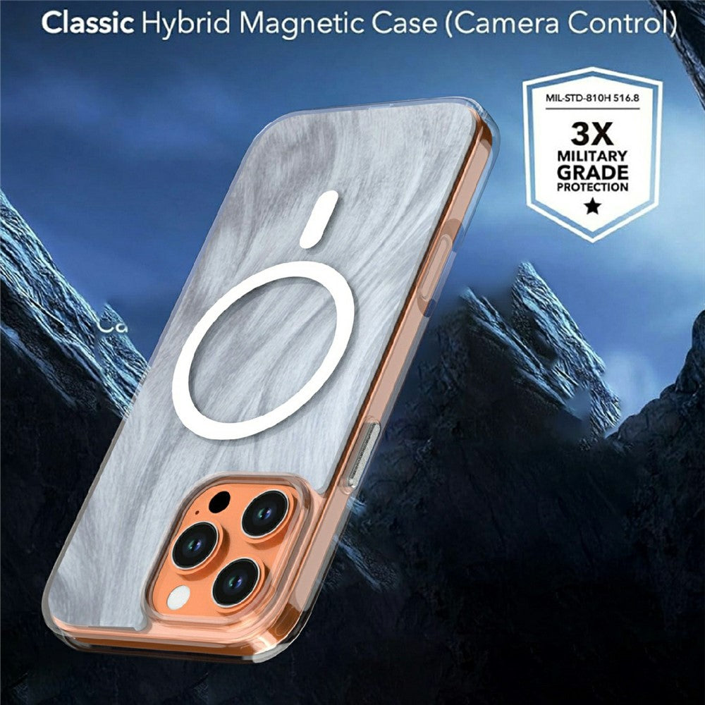 For iPhone 16 Pro Max Magnetic Case Foxtail Pattern TPU + Acrylic Shockproof Phone Cover
