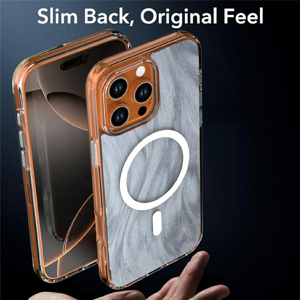 For iPhone 16 Pro Max Magnetic Case Foxtail Pattern TPU + Acrylic Shockproof Phone Cover