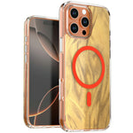 For iPhone 16 Pro Max Magnetic Case Foxtail Pattern TPU + Acrylic Shockproof Phone Cover