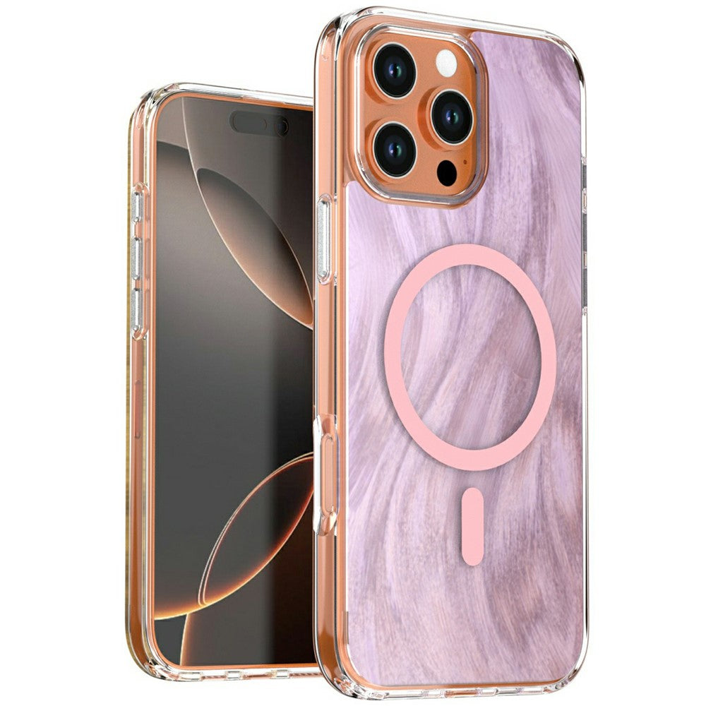 For iPhone 16 Pro Max Magnetic Case Foxtail Pattern TPU + Acrylic Shockproof Phone Cover