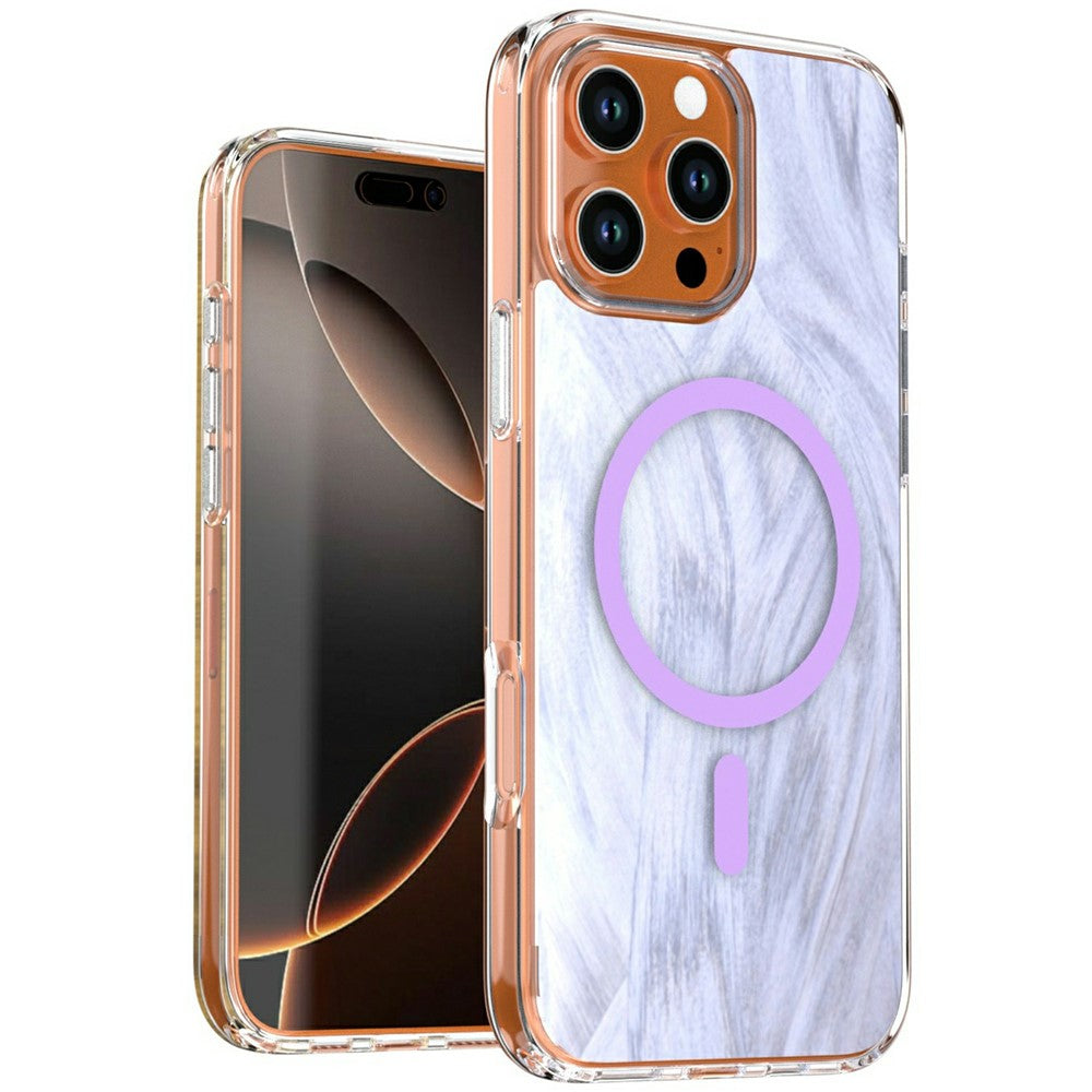 For iPhone 16 Pro Max Magnetic Case Foxtail Pattern TPU + Acrylic Shockproof Phone Cover