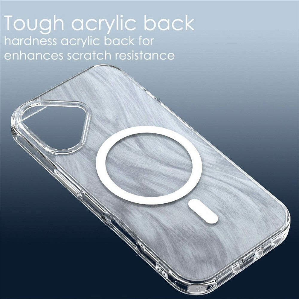 For iPhone 17 Magnetic Case Foxtail Pattern TPU + Acrylic Shockproof Phone Cover