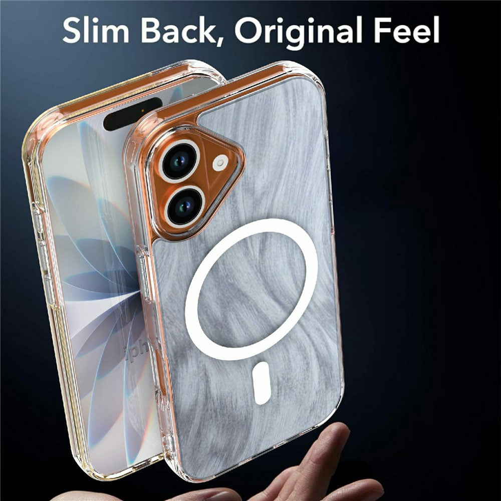 For iPhone 17 Magnetic Case Foxtail Pattern TPU + Acrylic Shockproof Phone Cover