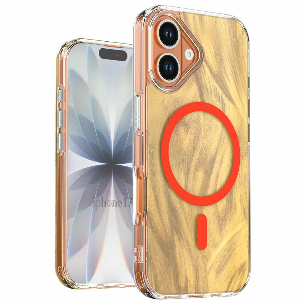 For iPhone 17 Magnetic Case Foxtail Pattern TPU + Acrylic Shockproof Phone Cover