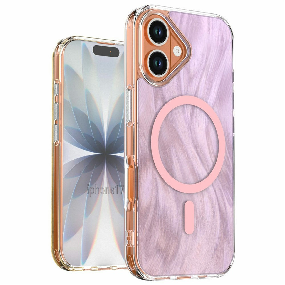 For iPhone 17 Magnetic Case Foxtail Pattern TPU + Acrylic Shockproof Phone Cover